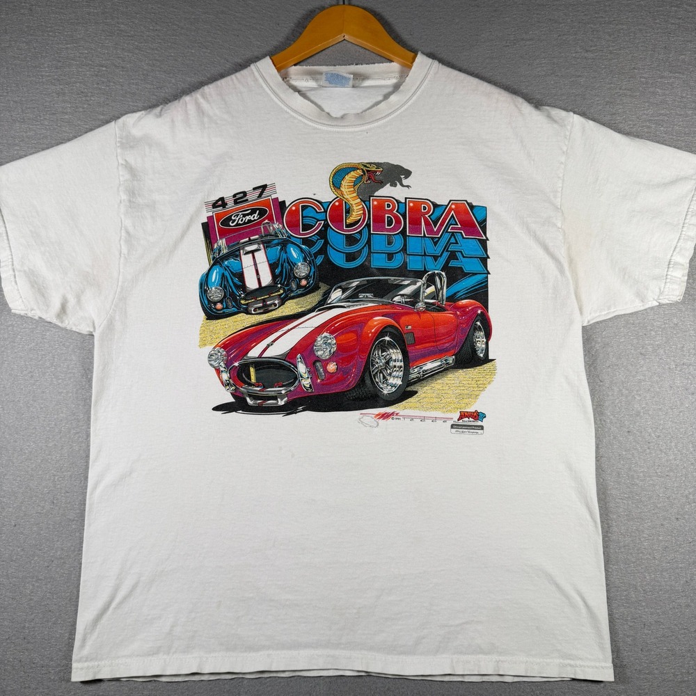 Vintage 1991 Ford Cobra 427 T Shirt Hanes Single Stitch White XL Andys Tee Shirt